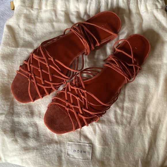 NWT Dôen Casimira Sandal Rust Suede Size 38 - Picture 4 of 6